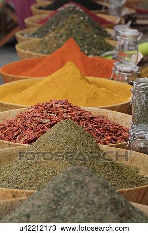 Stock Image - Bowls of spices. Fotosearch