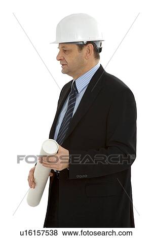 Stock Photo - Business man in hard hat. Fotosearch