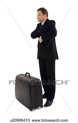 Stock Image - Business man with suitcase. Fotosearch