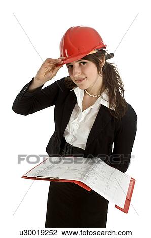 Business woman wearing a hard hat View Large Photo Image Stock Image - Business woman wearing a hard hat. Fotosearch