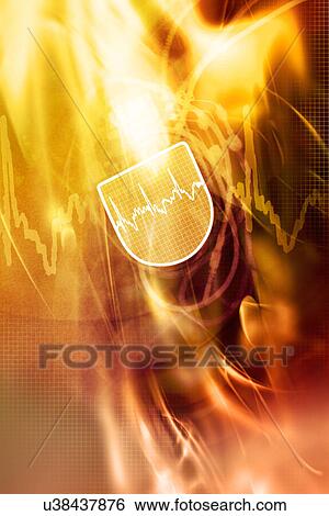 Stock Photograph - Chest x-ray with pacemaker. Fotosearch