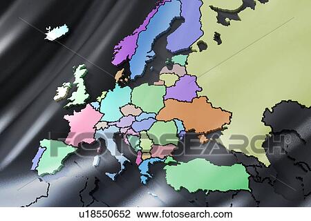 Stock Image - Colorful European map. Fotosearch