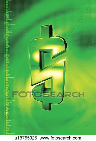 Stock Photography - Dollar sign with green background. Fotosearch