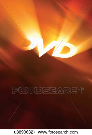 Stock Photo - DVD text on orange, yellow and brown background. Fotosearch
