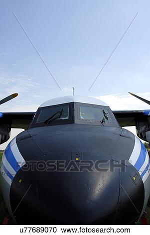 Stock Image - Front view of airplane. Fotosearch