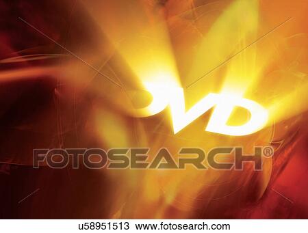 Stock Image - Glowing DVD on abstract background. Fotosearch