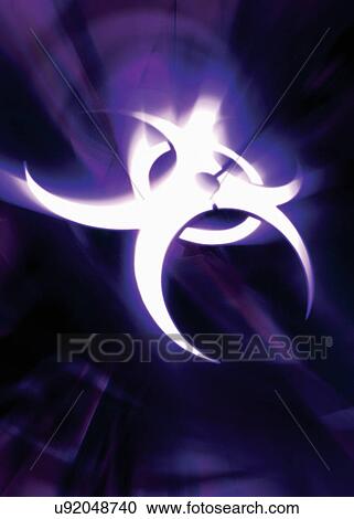 Stock Image - Glowing radiation symbol. Fotosearch