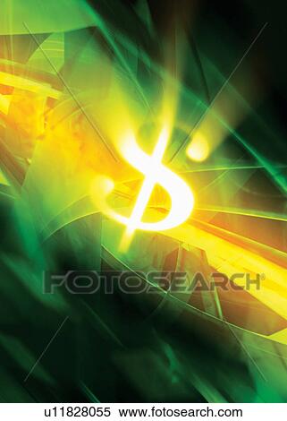 Stock Photography - Glowing yellow dollar symbol. Fotosearch