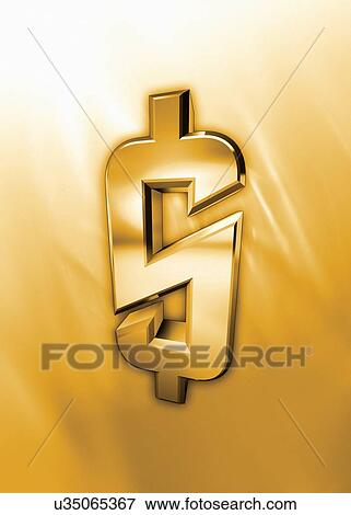 Gold dollar sign View Large Photo Image Stock Photo - Gold dollar sign. Fotosearch