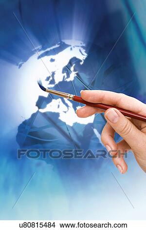 Painting a map View Large Photo Image Picture - Painting a map. Fotosearch