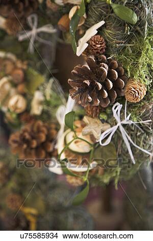 Pine cones on wreath View Large Photo Image Picture - Pine cones on wreath. Fotosearch