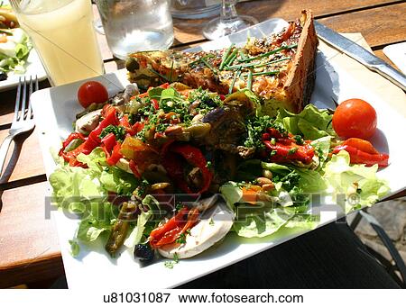 Quiche and salad lunch View Large Photo Image Stock Photo - Quiche and salad lunch. Fotosearch