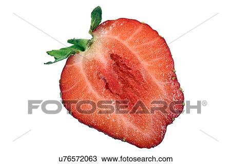 Stock Image - Strawberry half. Fotosearch