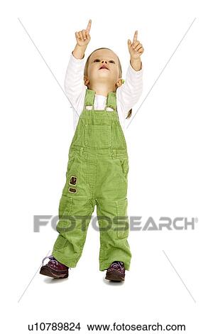 Picture - Toddler looking up and pointing. Fotosearch