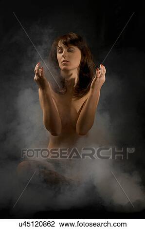 Topless woman doing yoga View Large Photo Image Stock Image - Topless woman doing yoga. Fotosearch