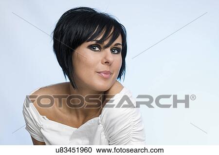 Young dark haired woman View Large Photo Image Stock Image - Young dark haired woman. Fotosearch