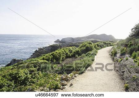 Empty path along coast View Large Photo Image Stock Photo - Empty path along coast. Fotosearch