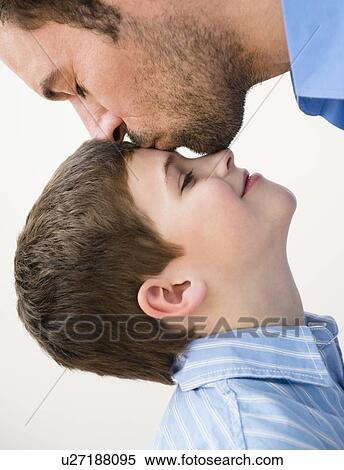 Father kissing son (8-9) View Large Photo Image Stock Photography - Father kissing son (8-9) . Fotosearch