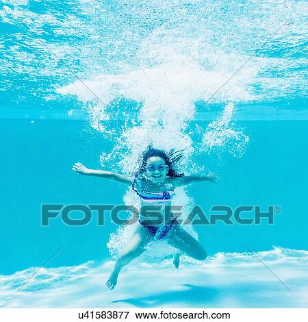 girl ( 8-9) swimming View Large Photo Image Stock Photo - girl ( 8-9) swimming. Fotosearch