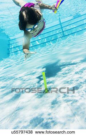 girl ( 8-9) swimming View Large Photo Image Stock Photo - girl ( 8-9) swimming. Fotosearch