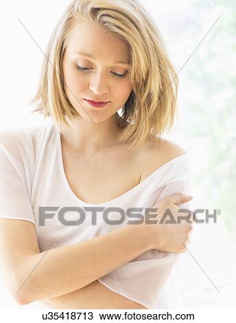 Portrait of blond woman View Large Photo Image Stock Image - Portrait of blond woman. Fotosearch
