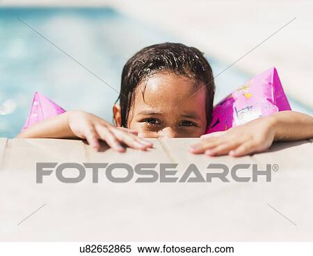 Portrait of girl ( 4-5) with water wings View Large Photo Image Stock Photography - Portrait of girl ( 4-5) with water wings. Fotosearch