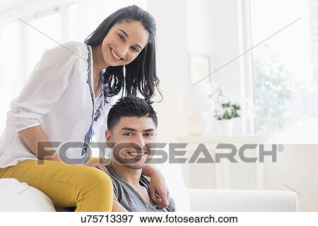 Portrait of happy young couple View Large Photo Image Stock Photo - Portrait of happy young couple. Fotosearch