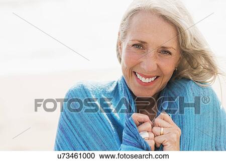 Stock Image - Portrait of senior woman. Fotosearch
