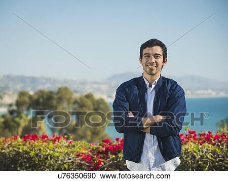 Stock Image - Portrait of smiling man. Fotosearch