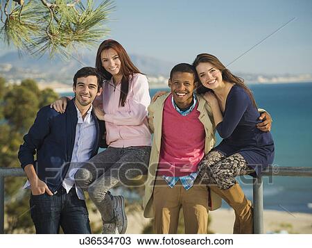 Portrait of two happy couples View Large Photo Image Stock Image - Portrait of two happy couples. Fotosearch