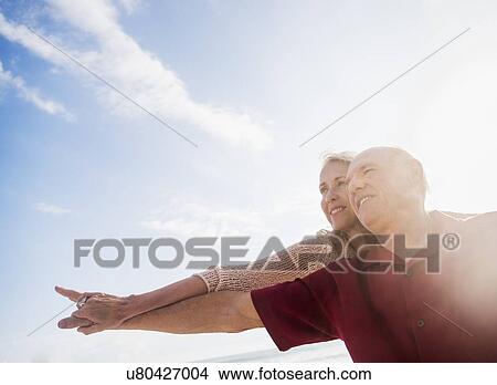 Picture - Senior couple on beach. Fotosearch