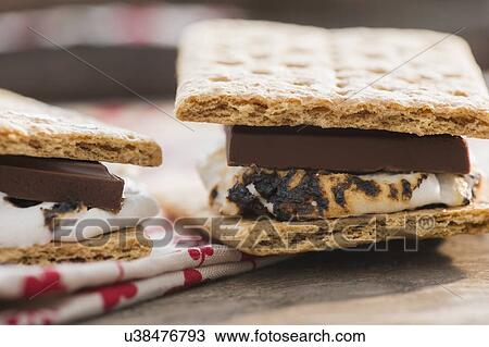 Stock Image - Studio Shot of toasted smores. Fotosearch