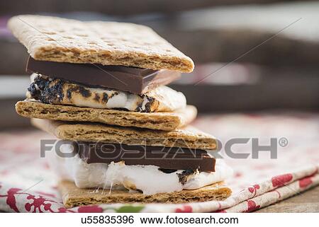 Stock Photograph - Studio Shot of toasted smores. Fotosearch
