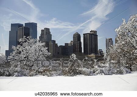 Stock Photography - View of Central Park at winter. Fotosearch