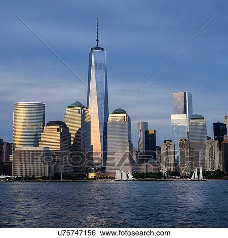 View of Manhattan at sunset View Large Photo Image Stock Photograph - View of Manhattan at sunset. Fotosearch