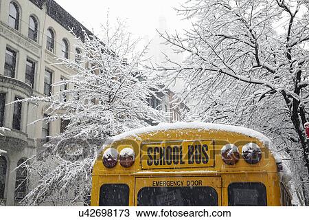 View of school bus at winter View Large Photo Image Stock Image - View of school bus at winter. Fotosearch