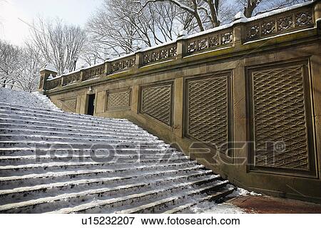 Stock Photo - View of steps at winter. Fotosearch