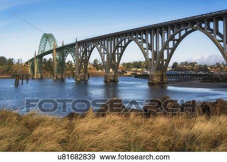 View of Yaquina Bay bridge View Large Photo Image Stock Photo - View of Yaquina Bay bridge. Fotosearch