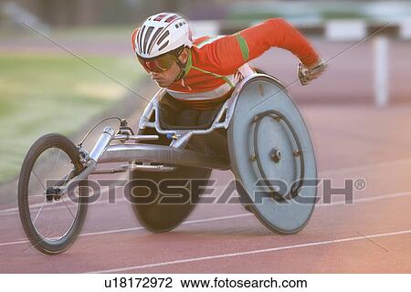 Stock Image - Athlete in para-athletic competition. Fotosearch