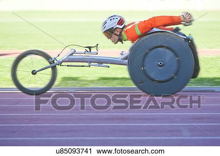 Stock Image - Athlete in para-athletic competition. Fotosearch