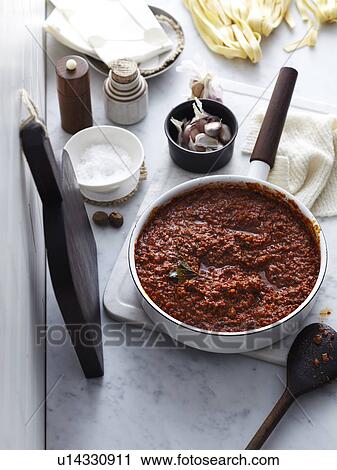 Bolognese ragu in pot View Large Photo Image Stock Image - Bolognese ragu in pot. Fotosearch