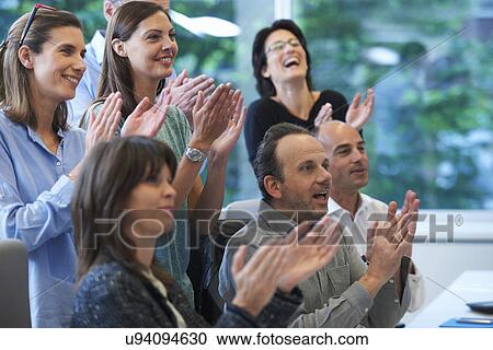 Businesspeople applauding View Large Photo Image Stock Image - Businesspeople applauding. Fotosearch
