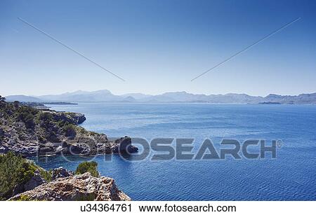 Stock Image - Coastal view, Majorca, Spain. Fotosearch