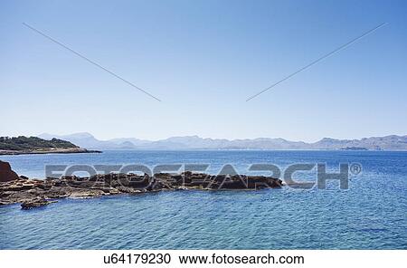 Stock Image - Coastal view, Majorca, Spain. Fotosearch