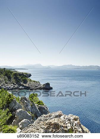 Stock Image - Coastal view, Majorca, Spain. Fotosearch