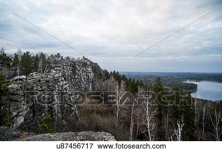 Distant view of forest and lakes View Large Photo Image Stock Photo - Distant view of forest and lakes. Fotosearch