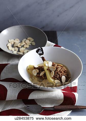 Pears amaretto zabaglione View Large Photo Image Stock Photography - Pears amaretto zabaglione. Fotosearch