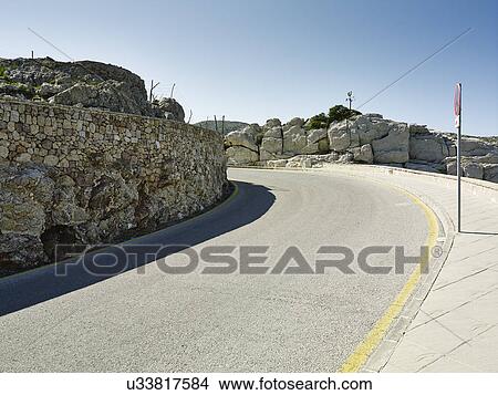 Picture - Road on edge of coast, Majorca, Spain. Fotosearch