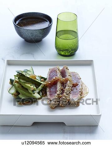Stock Photography - Sesame crusted tuna. Fotosearch