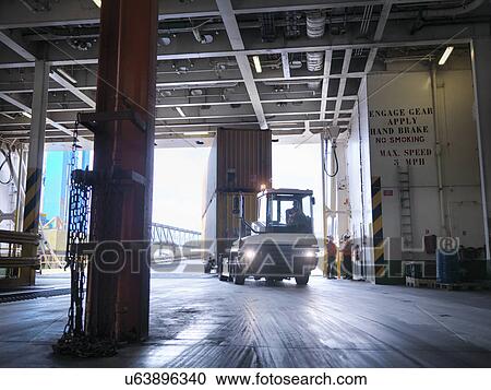 Shipping container being loaded into ship's hold View Large Photo Image Stock Image - Shipping container being loaded into ship's hold. Fotosearch